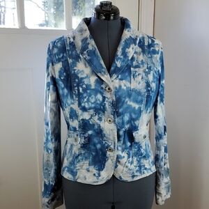 Gap Blue and White Tie-Dye Jacket - 14